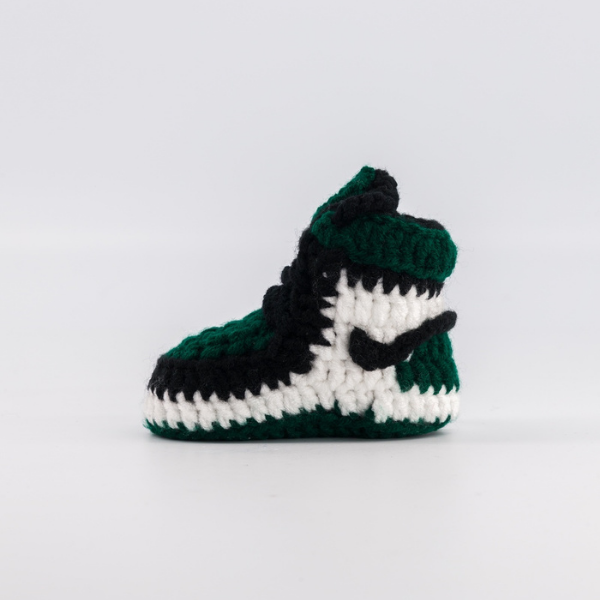 Baby Crochet Sneakers - AJ Pine Green - Baby Sneakers Shop - unisex baby crochet shoes