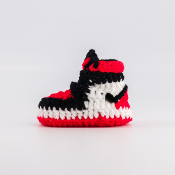 Baby Crochet Sneakers - AJ1 Chicago - Baby Sneakers Shop - unisex baby crochet shoes