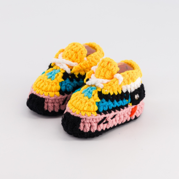 Baby Crochet Sneakers - YZY Sunflower - Baby Sneakers Shop - unisex baby crochet shoes