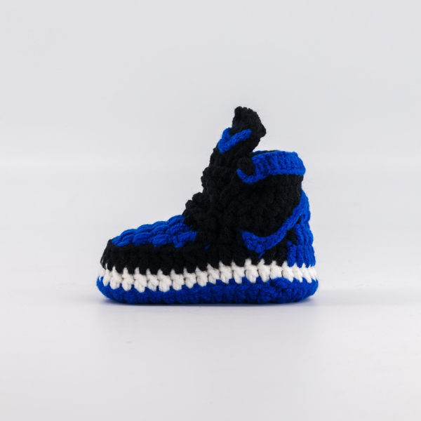 Baby Crochet Sneakers - AJ1 Royal Blue - Baby Sneakers Shop - unisex baby crochet shoes