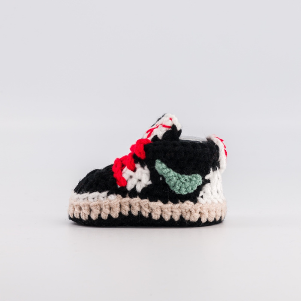 Baby Crochet Sneakers - AJ Low Black