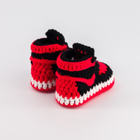 Thumbnail for Baby Crochet Sneakers - AJ Bred - Baby Sneakers Shop - unisex baby crochet shoes
