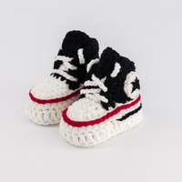 Thumbnail for Baby Crochet Sneakers - Converse Black - Baby Sneakers Shop - unisex baby crochet shoes