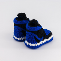 Thumbnail for Baby Crochet Sneakers - AJ1 Royal Blue - Baby Sneakers Shop - unisex baby crochet shoes