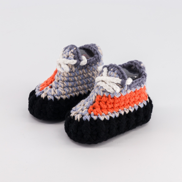 Baby Crochet Sneakers - YZY Ash Stone - Baby Sneakers Shop - unisex baby crochet shoes