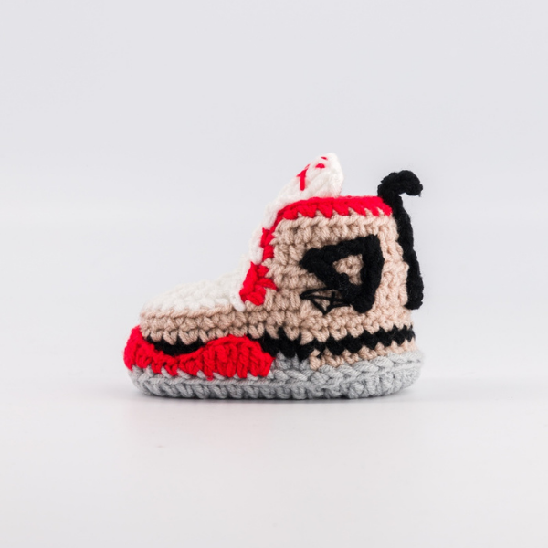 Baby Crochet Sneakers - AJ4 Rust - Baby Sneakers Shop - unisex baby crochet shoes