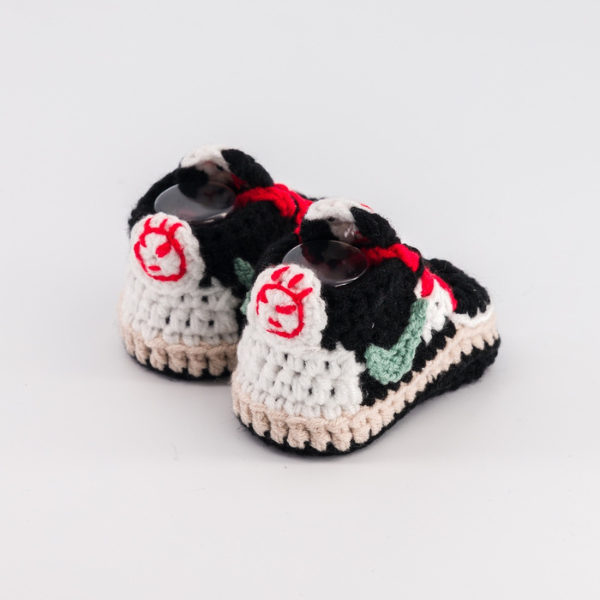 Baby Crochet Sneakers - AJ Low Black