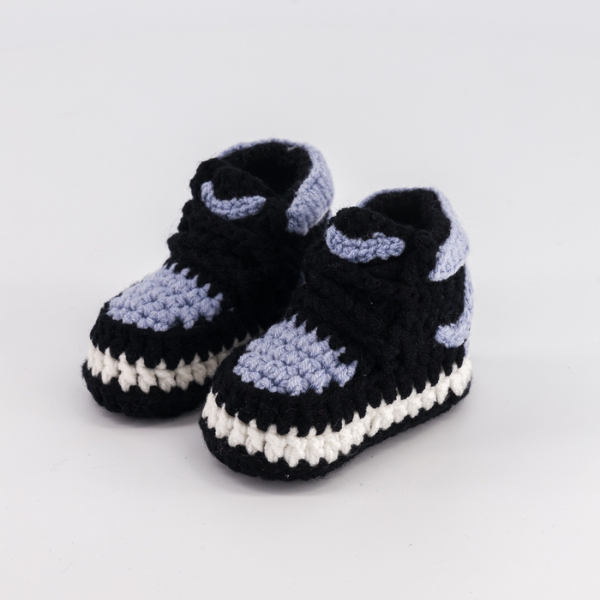 Baby Crochet Sneakers - AJ Shadow - Baby Sneakers Shop - unisex baby crochet shoes