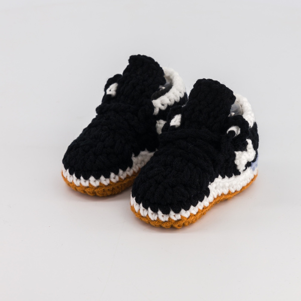 Baby Crochet Sneakers - NB Blk