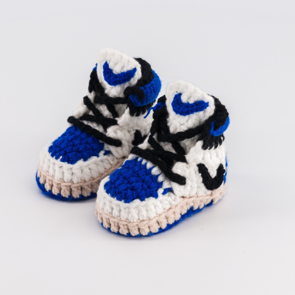 Baby Crochet Sneakers - AJ1 Travis Scott x Fragment - Baby Sneakers Shop - unisex baby crochet shoes