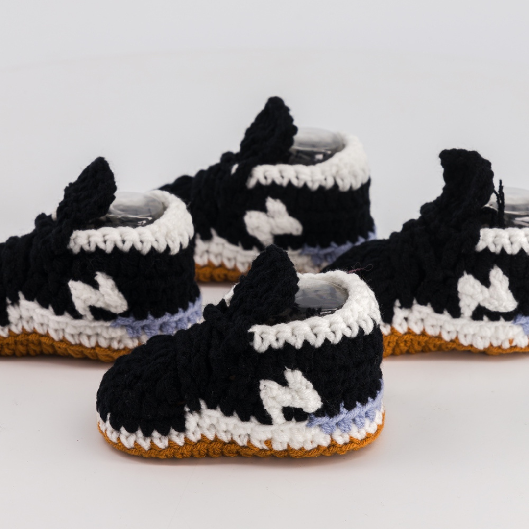 Baby Crochet Sneakers - NB Blk