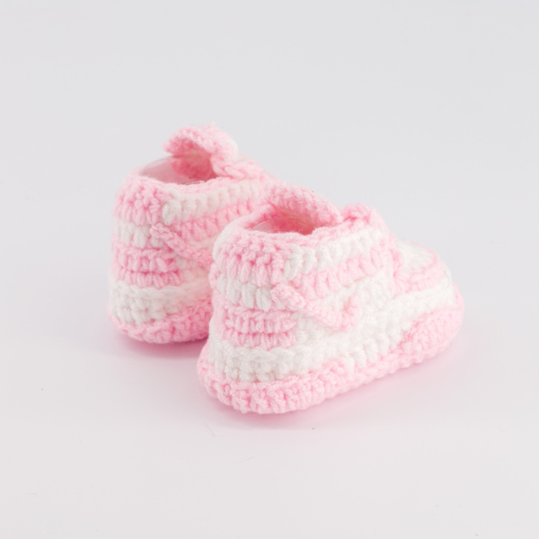 Baby Crochet Sneakers - Dunk Pink - Baby Sneakers Shop - unisex baby crochet shoes