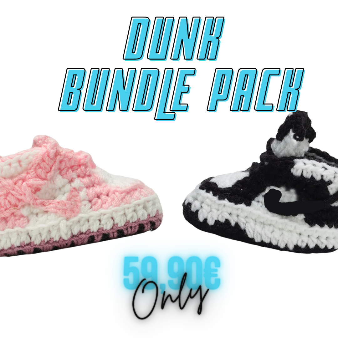 Bundle Pack - Dunk (Panda x Pinky) - Baby Sneakers Shop - unisex baby crochet shoes