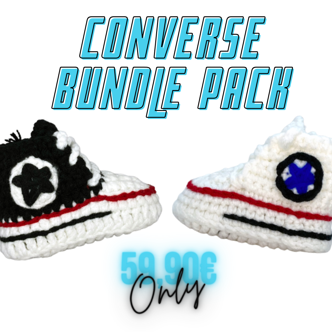 Bundle Pack - Converse (Black x Cream) - Baby Sneakers Shop - unisex baby crochet shoes