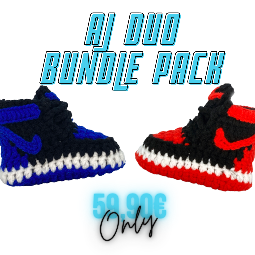 Bundle Pack - AJ (Royal x Bred) - Baby Sneakers Shop - unisex baby crochet shoes