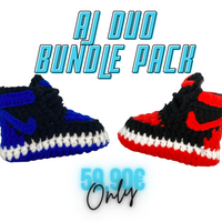 Thumbnail for Bundle Pack - AJ (Royal x Bred) - Baby Sneakers Shop - unisex baby crochet shoes