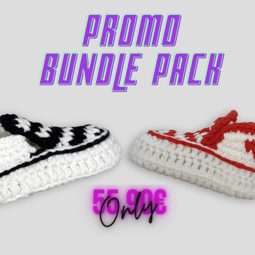 Bundle Pack - VANS (Checker Red & Black) - Baby Sneakers Shop - unisex baby crochet shoes