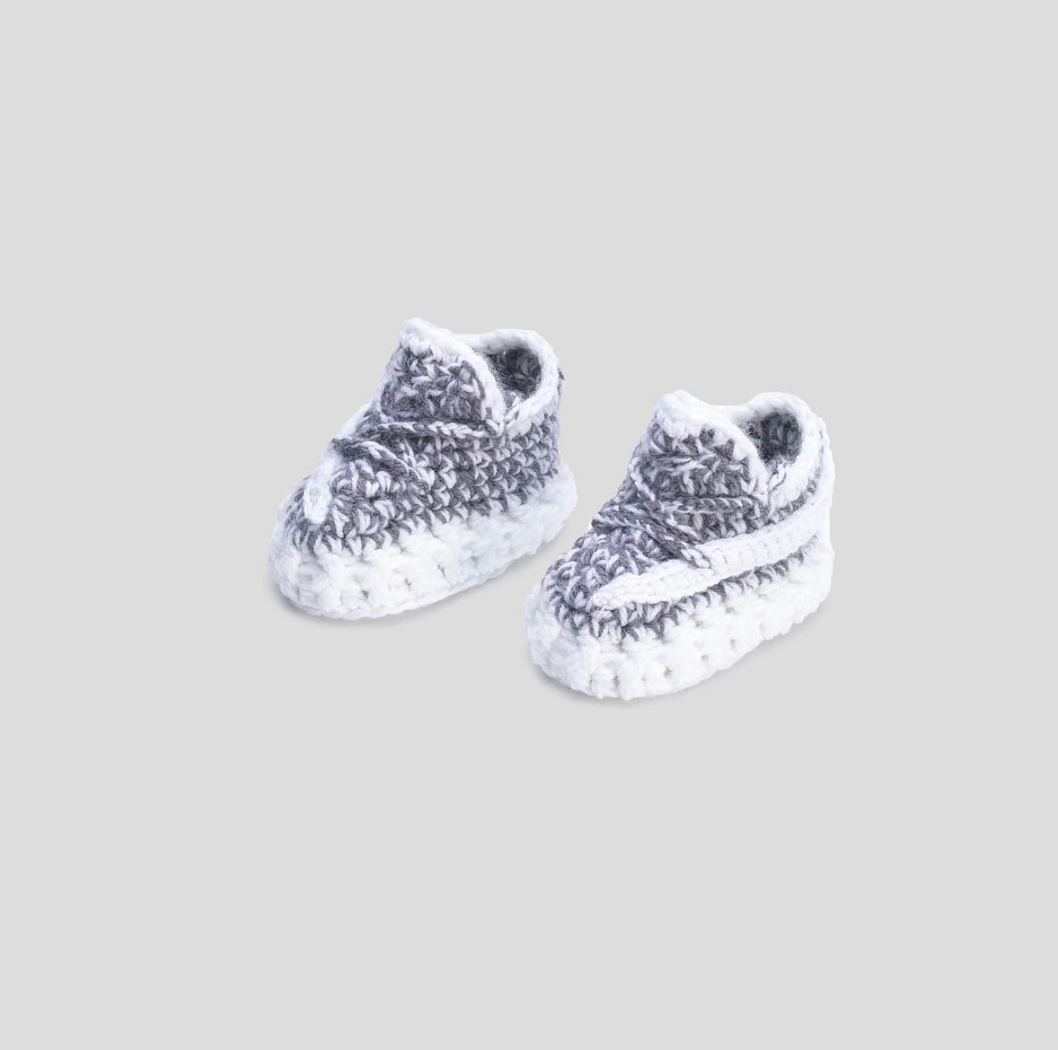 Baby Crochet Sneakers - YZY Static - Baby Sneakers Shop - unisex baby crochet shoes