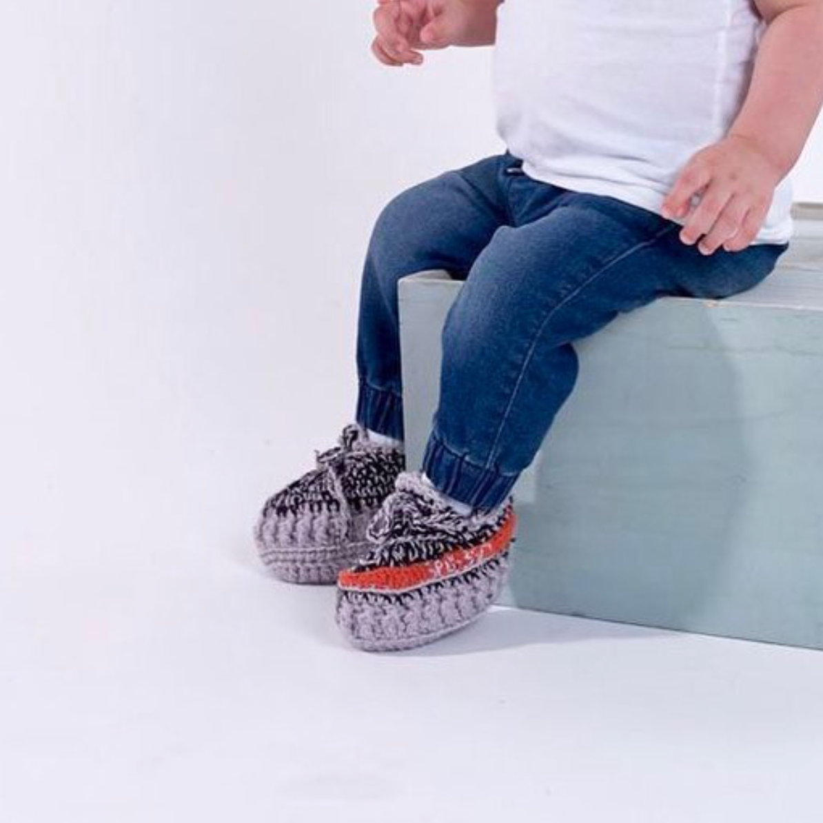 Baby Crochet Sneakers - YZY Beluga - Baby Sneakers Shop - unisex baby crochet shoes