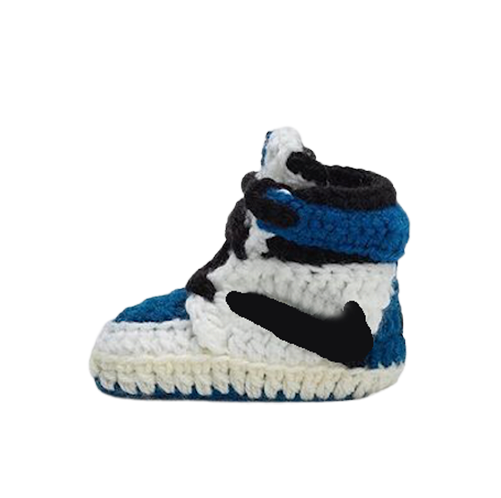 Baby Crochet Sneakers - AJ1 Travis Scott x Fragment - Baby Sneakers Shop - unisex baby crochet shoes