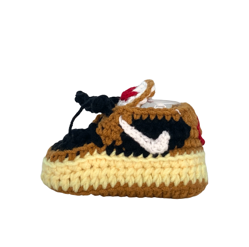 Baby Crochet Sneakers - AJ1 Low Travis Scott - Baby Sneakers Shop - unisex baby crochet shoes