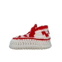 Thumbnail for Baby Crochet Sneakers - Vans Checker Red - Baby Sneakers Shop - unisex baby crochet shoes